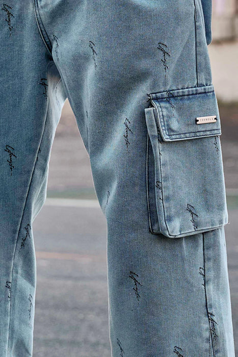 6028 - Streetwear Baggy Jeans Light Blue Wash