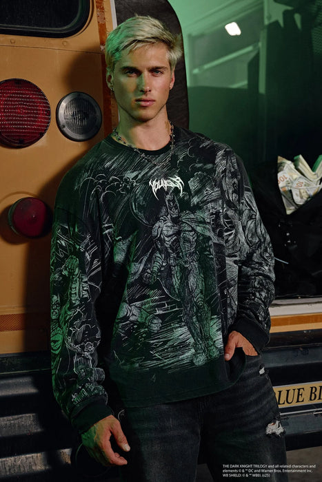 8002 - BATMAN COMIC LONGSLEEVES - BLACK