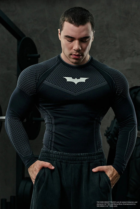 8004 - BATMAN COMPRESSION LONGSLEEVES - BLACK