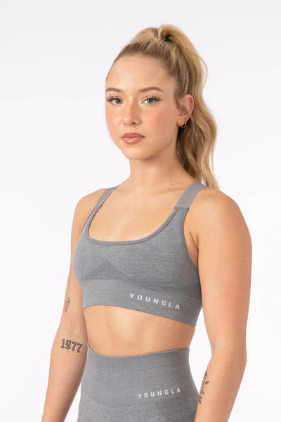 W308 SEAMLESS SPORTS BRA STONE GREY