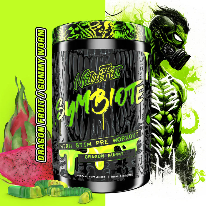 PREWORKOUT SYMBIOTE HIGH STIM NUTRIFITT 20 SERVIDAS 13.40 ONZ DRAGON GUMMY