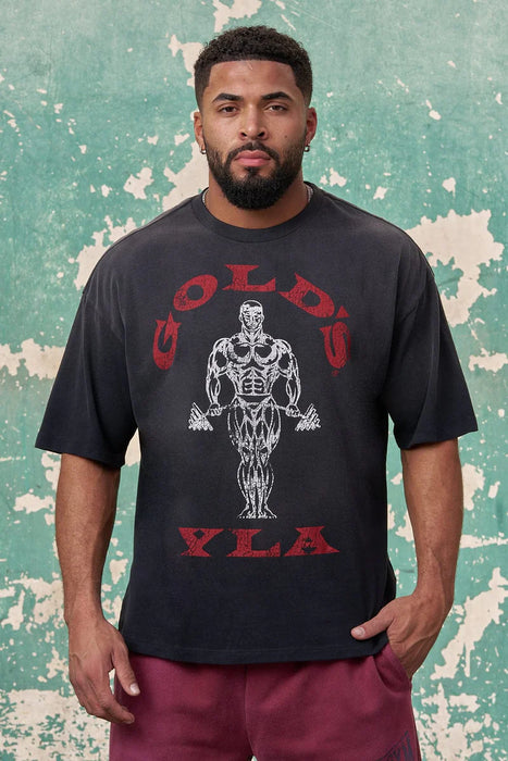 4213 GOLD'S IRON LEGACY ICON TEES BLACK
