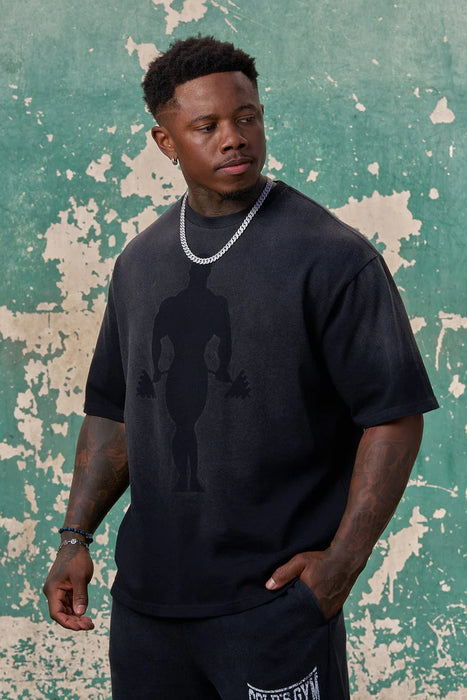4285 GOLD'S IRON LEGACY SHADOW TEES BLACK WASH