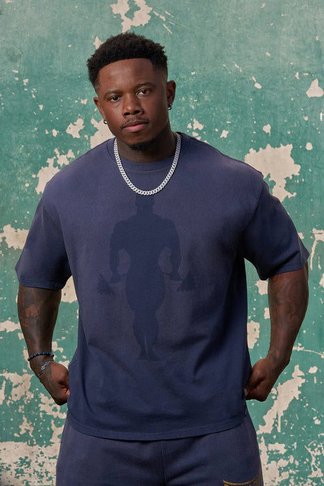 4285 GOLD'S IRON LEGACY SHADOW TEES NAVY WASH