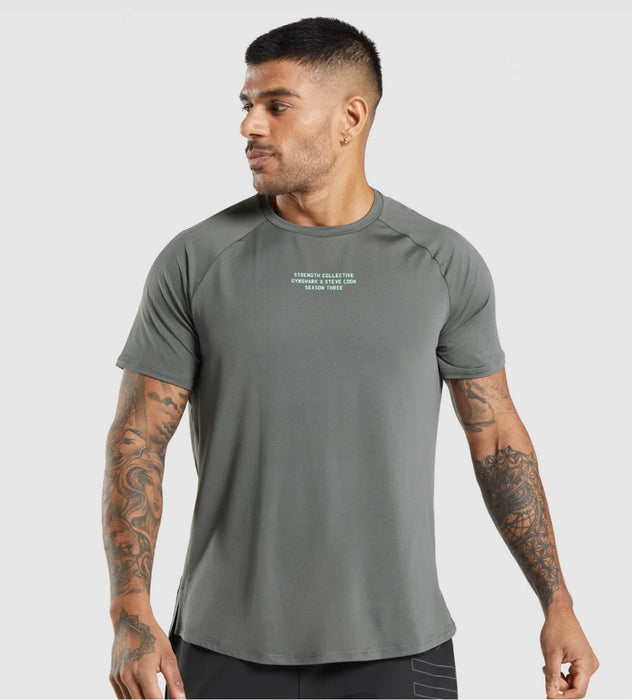 GYMSHARK/T-SHIRT/STEVE COOK GREY