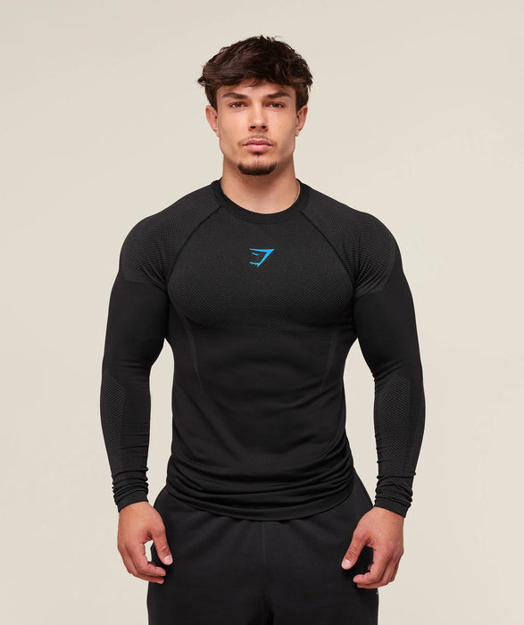ONYX 5.0 SEAMLESS LONG SLEEVE T-SHIRT - BLACK/ONYX GREY