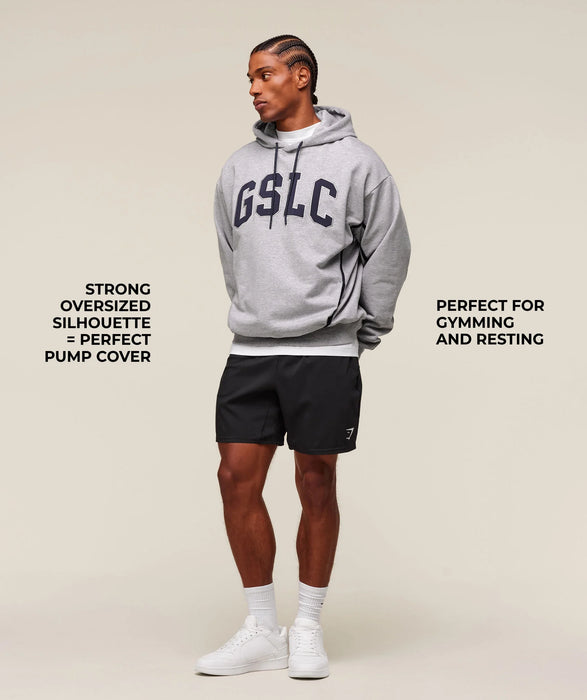 Gymshark GSLC Hoodie - Light Grey Core Marl / Blue