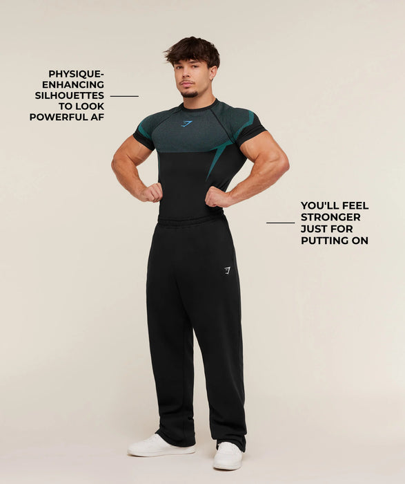 ONYX 5.0 SEAMLESS T-SHIRT - BLACK/BRAND BLUE