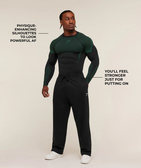 ONYX 5.0 SEAMLESS LONG SLEEVE T-SHIRT - BLACK/LIFT GREEN