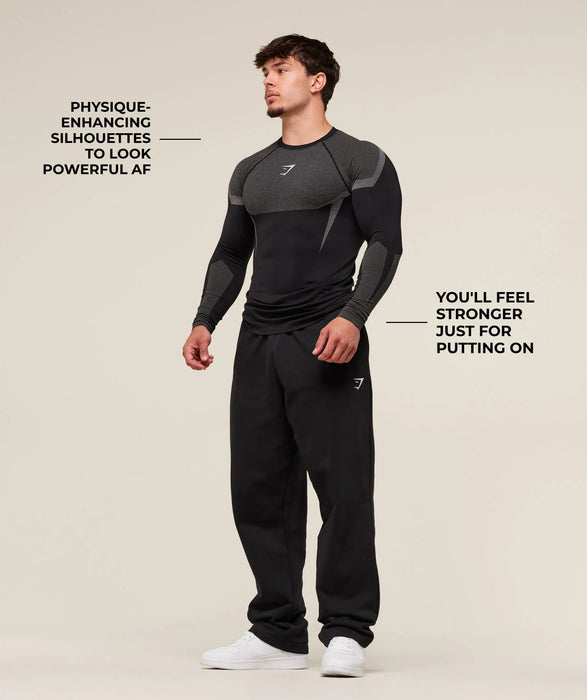 ONYX 5.0 SEAMLESS LONG SLEEVE T-SHIRT - BLACK/LIGHT GREY