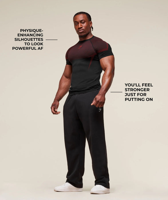 ONYX 5.0 SEAMLESS T-SHIRT - BLACK/CARMINE RED