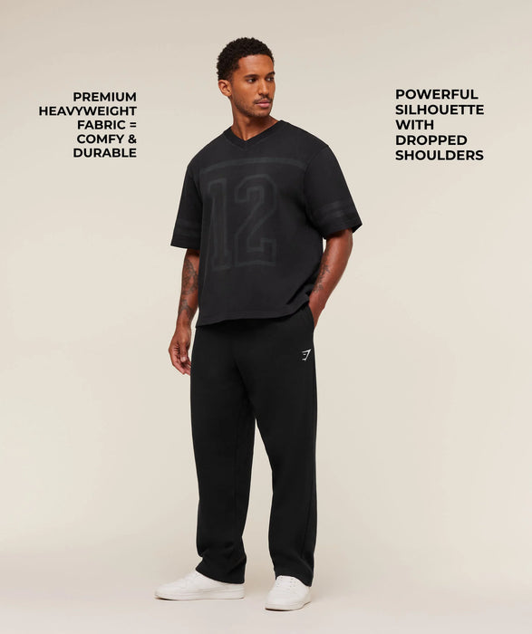 COLLEGIATE WASHED JERSEY T-SHIRT BLACK