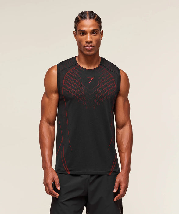 APEX SEAMLESS TANK - BLACK/CARMINE RED