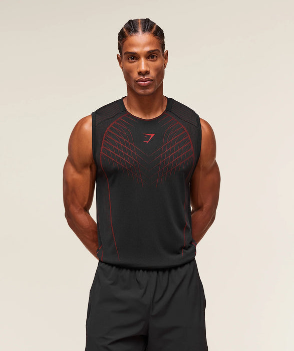 APEX SEAMLESS TANK - BLACK/CARMINE RED