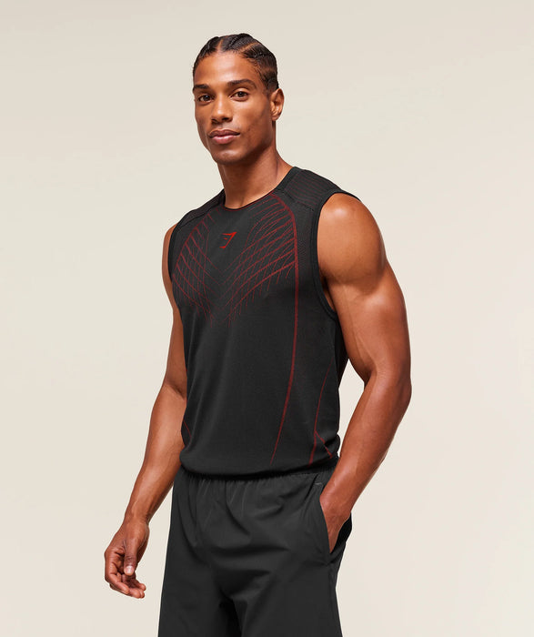 APEX SEAMLESS TANK - BLACK/CARMINE RED