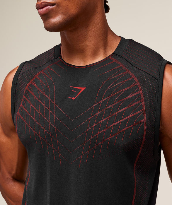 APEX SEAMLESS TANK - BLACK/CARMINE RED