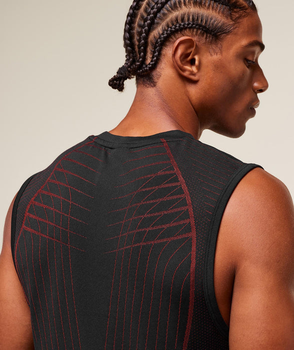 APEX SEAMLESS TANK - BLACK/CARMINE RED