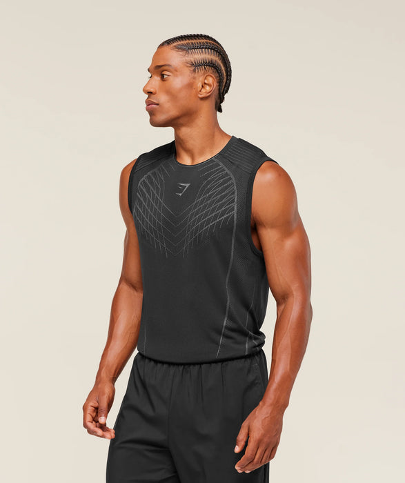 APEX SEAMLESS TANK - BLACK/DARK GREY