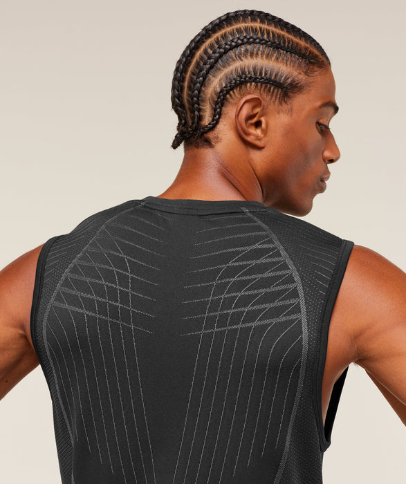 APEX SEAMLESS TANK - BLACK/DARK GREY