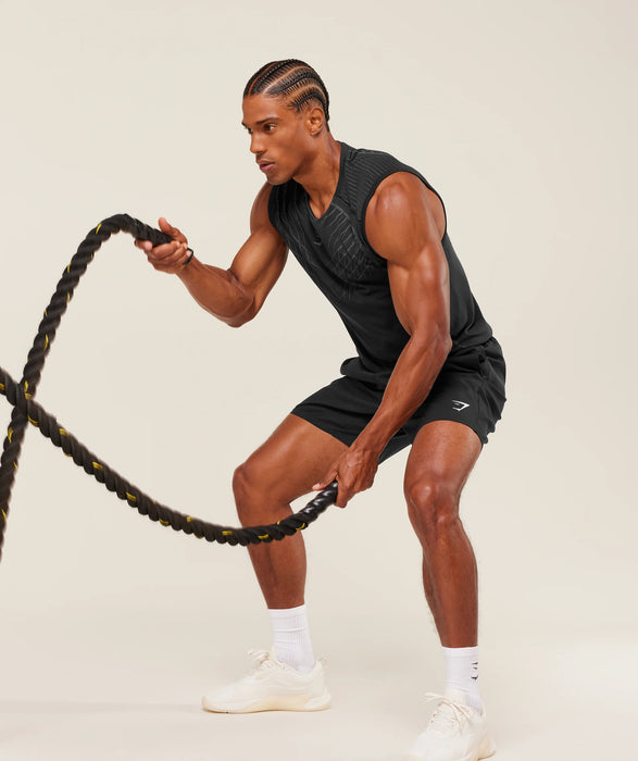 APEX SEAMLESS TANK - BLACK/DARK GREY