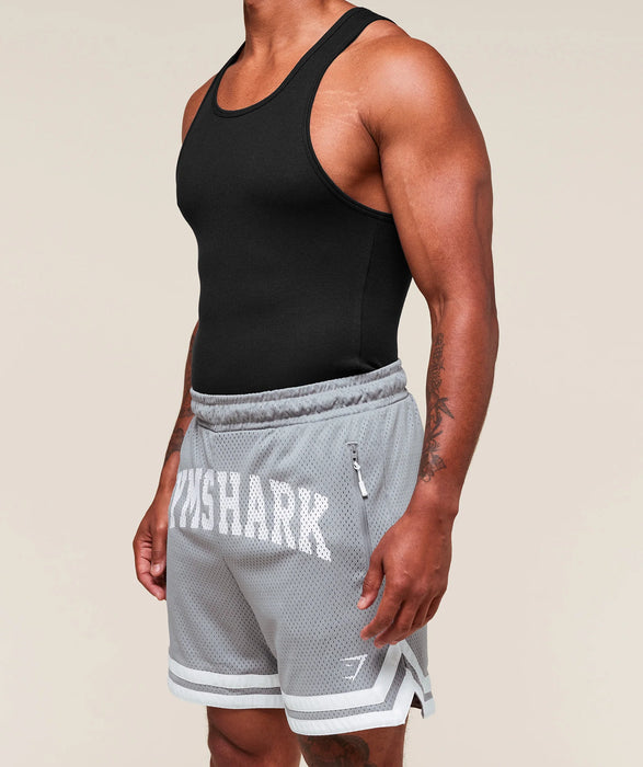 Varsity Mesh Shorts Denim Grey