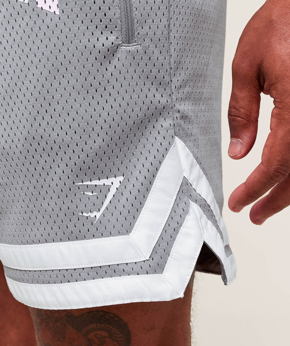 Varsity Mesh Shorts Denim Grey