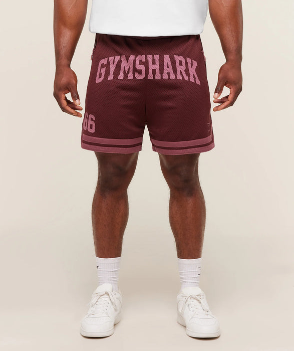 Varsity Mesh Shorts Rich Maroon/Reset Pink