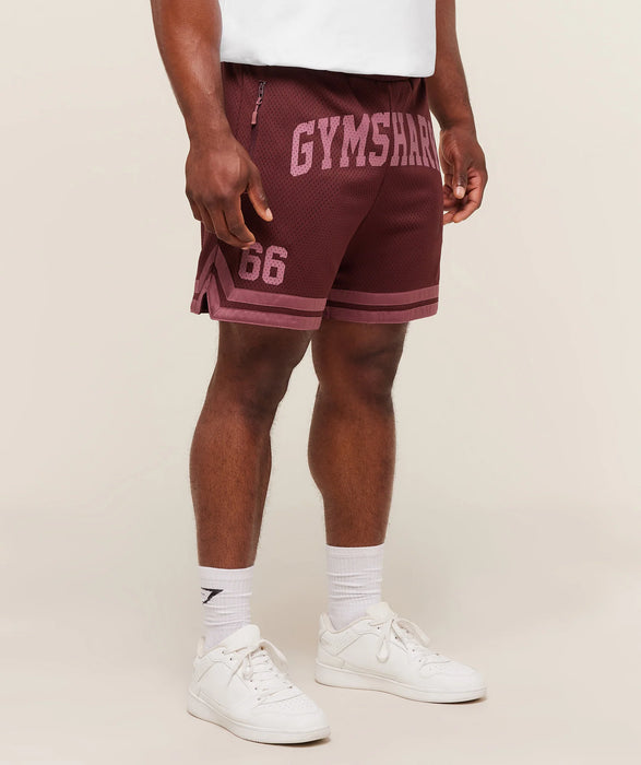 Varsity Mesh Shorts Rich Maroon/Reset Pink