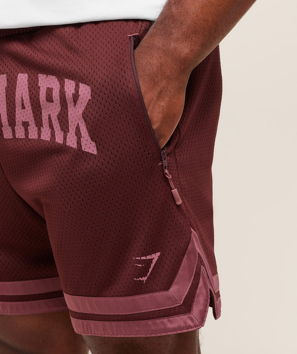 Varsity Mesh Shorts Rich Maroon/Reset Pink