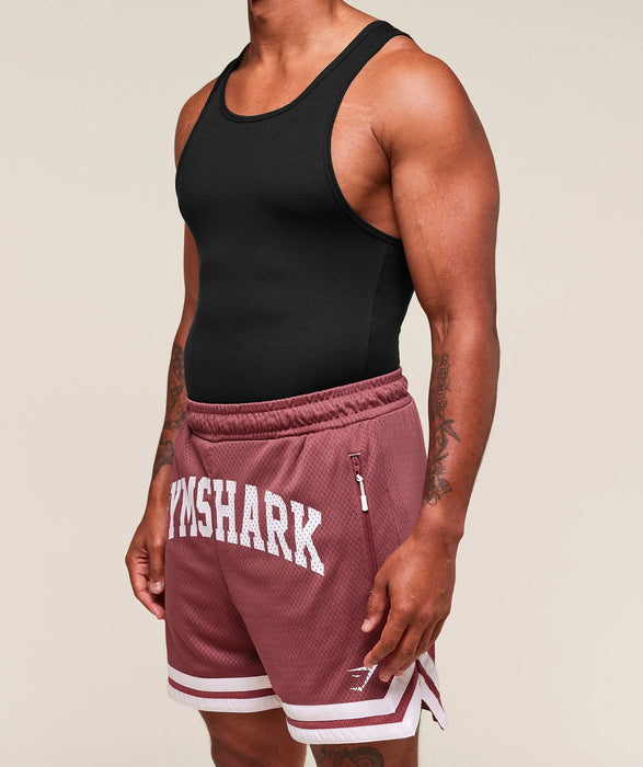 Varsity Mesh Shorts Washed Berry Pink