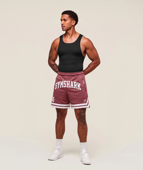 Varsity Mesh Shorts Washed Berry Pink