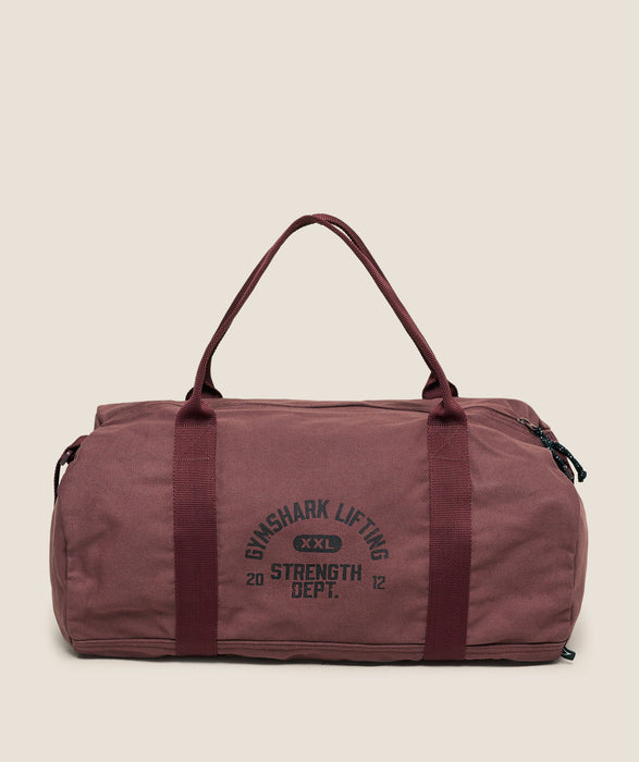 Strength Dept Canvas Duffle Bag - Burgundy Brown