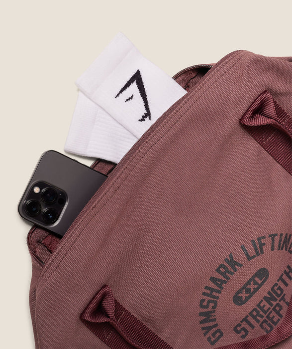 Strength Dept Canvas Duffle Bag - Burgundy Brown