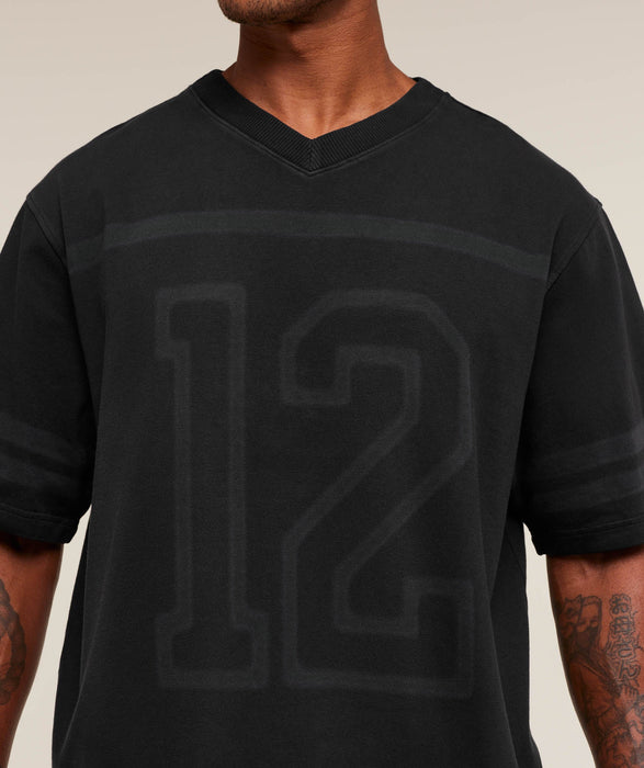 COLLEGIATE WASHED JERSEY T-SHIRT BLACK