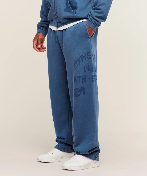 Collegiate Washed Wide Leg Jogger - Compound Blue