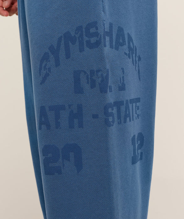 Collegiate Washed Wide Leg Jogger - Compound Blue