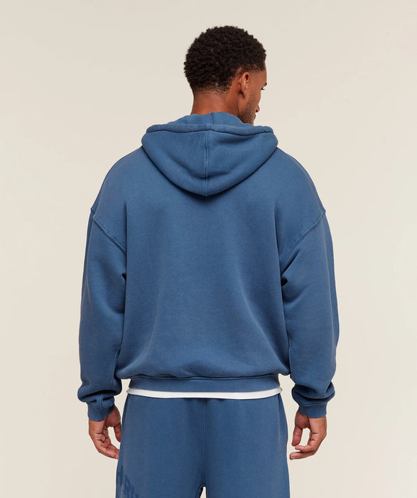 Collegiate Washed Zip Up Hoodie - Compound Blue