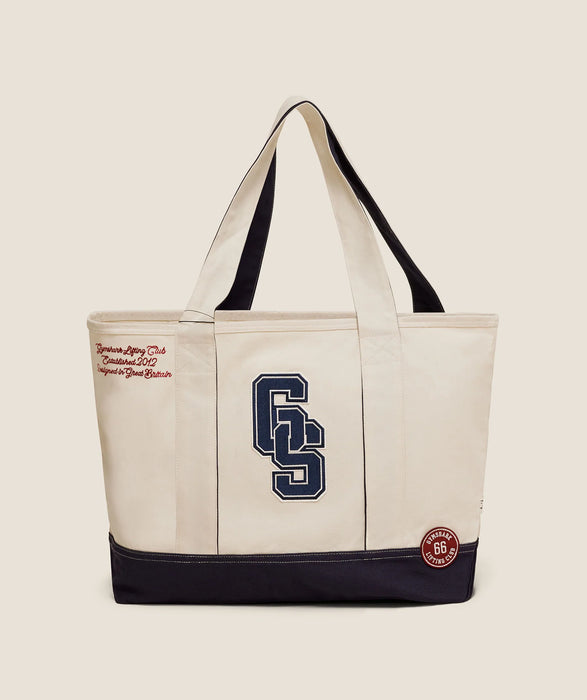 Collegiate Tote Bag - Heavy Blue/Oat White/Athletic Burgundy