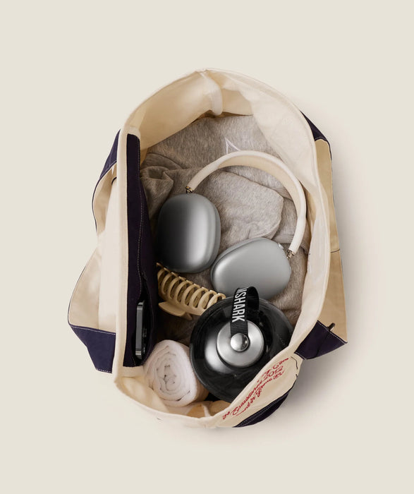 Collegiate Tote Bag - Heavy Blue/Oat White/Athletic Burgundy