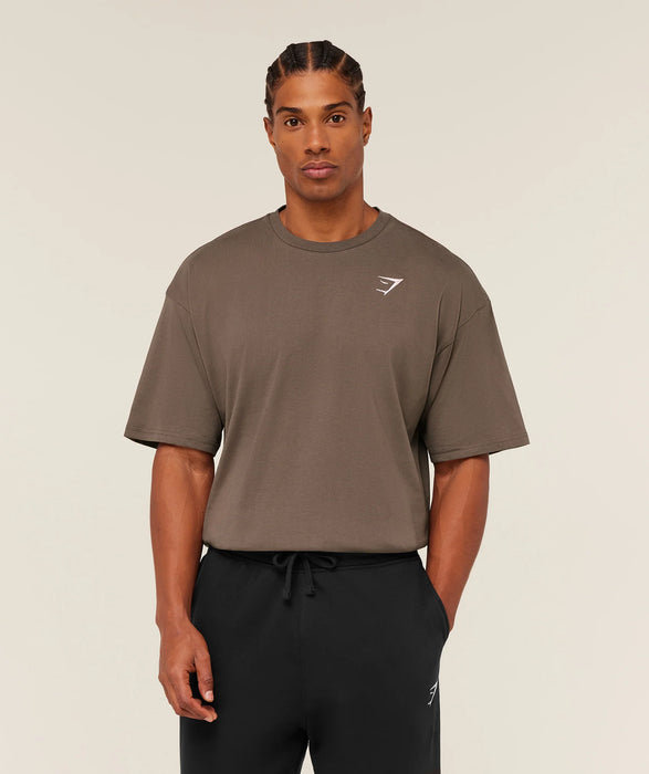 Crest Oversized T-Shirt - Soft Brown
