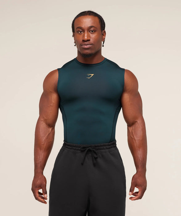 Element Baselayer Tank - Deep Petrol Blue/Sorbet Yellow
