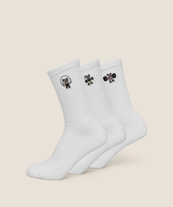Gymrat Graphic Crew Socks 3pk