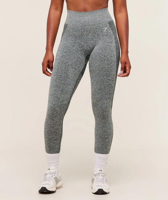Flex High Waisted Leggings - Deep Petrol Blue/White Marl