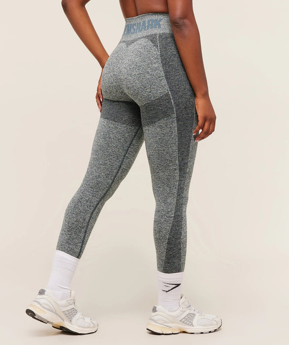Flex High Waisted Leggings - Deep Petrol Blue/White Marl