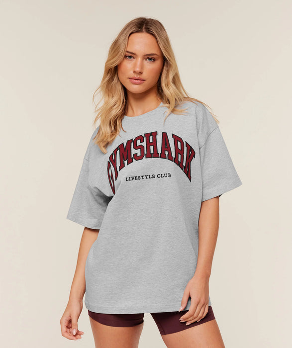 Collegiate Graphic T-Shirt - Light Grey Core Marl/GS Sets Red