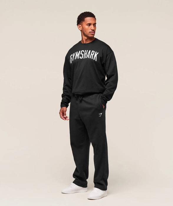 Worn Graphic Long Sleeve T-Shirt - Black