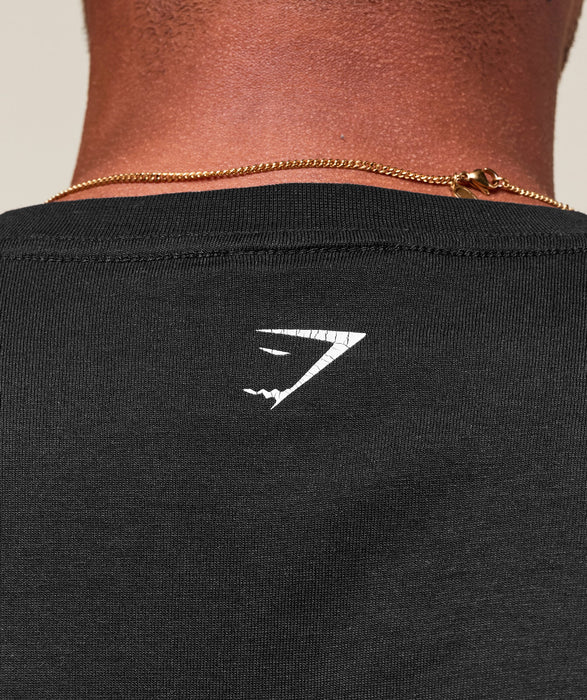 Worn Graphic Long Sleeve T-Shirt - Black