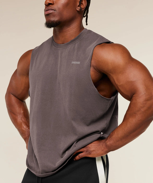 Gymshark x CBUM Washed Sleeveless T-Shirt - Greyed Purple