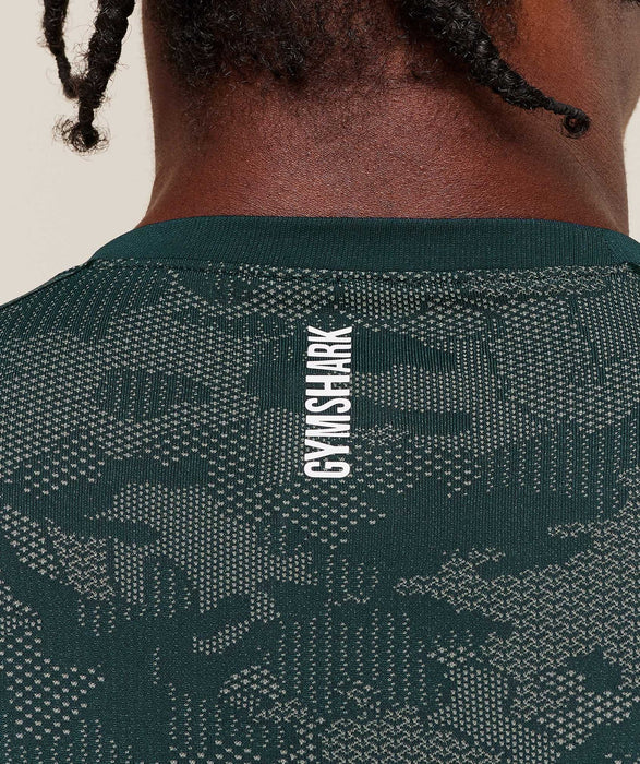 Geo Seamless T-Shirt - Deep Petrol Blue/Unit Green