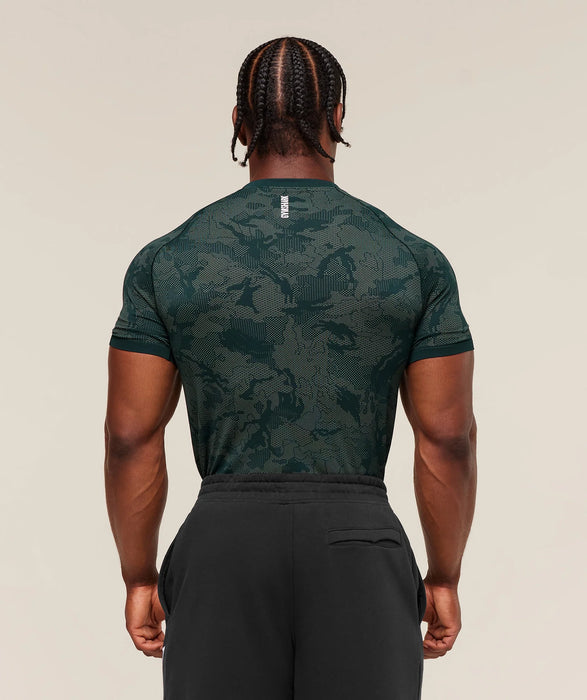 Geo Seamless T-Shirt - Deep Petrol Blue/Unit Green